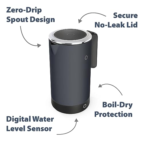 iKettle 3 by Smarter - WiFi Internet Smart Kettle, Secure UK Server, Stainless Steel Dark Grey, Digital Temperature, iOS, Android App, Alexa, Wat