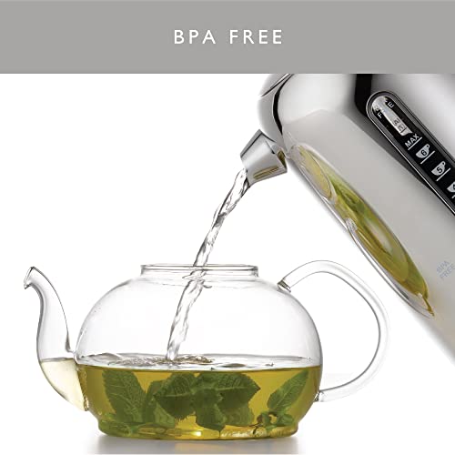 Dualit Classic Kettle | Polished Stainless Steel with Black Trim | Quiet boiling kettle | 90 Second Boil Time | 1.7 L Capacity, 2.3 kW | 72796