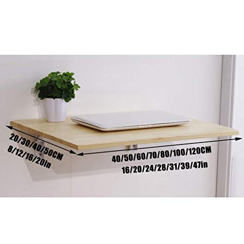 MYYINGELE Folding Wall Mounted Drop Leaf Table Wooden Kitchen Dining Desk Home Office Computer Workstation Child Learning Hanging Desk Space Savi