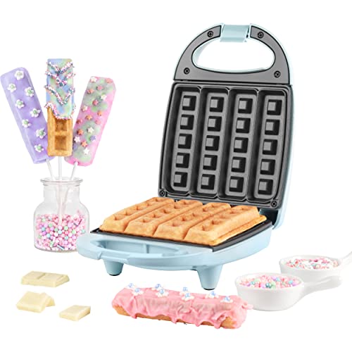 Giles & Posner EK5419NGSBL Stick Waffle Maker – Mini Belgian Waffle Maker with Non-Stick Plates for Easy Cleaning, Non-Slip Feet, 3 Min Preheat T