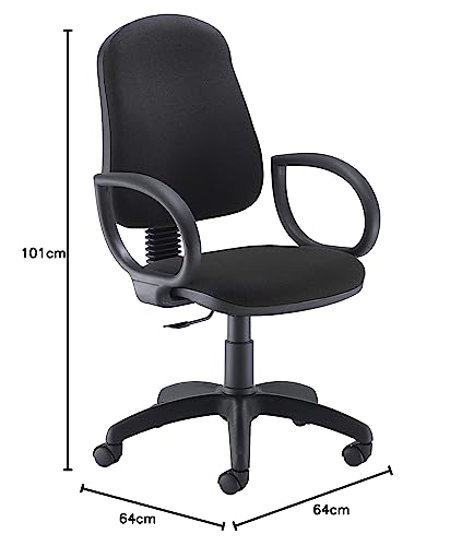 Office Hippo High Back Swivel Desk Chair, Ergonomic Home & Office Chair With Height Adjustable Seat & Backrest, Fixed Arms For Extra Comfort, Com