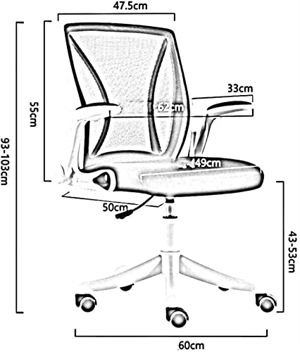 WZLYHD Desk Chair Computer Chair Staff Chair Adjustable Seat Ergonomic Swivel Mesh Chair Home Office