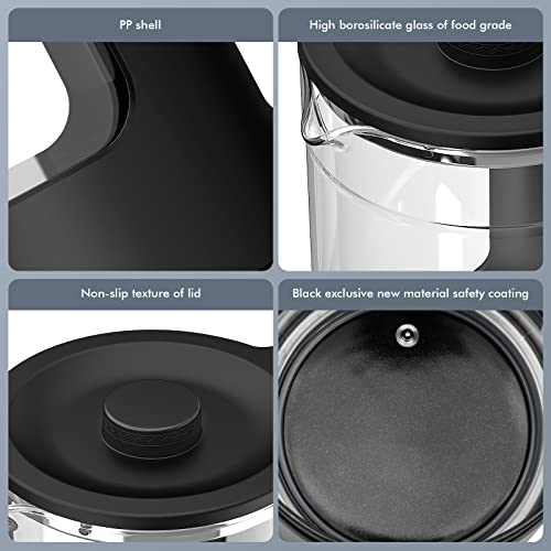 Haooair 1.5 Liter Kettle with Smart Temperature Control, 3000W Fast Boil Quiet, Auto Shut-Off and Boil-Dry Protection, BPA-Free