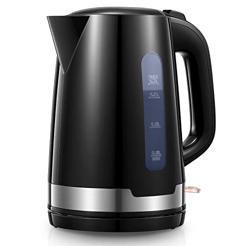 Electric Kettles 3000W - FOHERE Fast Boil Kettle - Light Weight Kettle with BPA-Free - Wide Easy Fill Opening - Limescale Filter - Auto Shut-Off