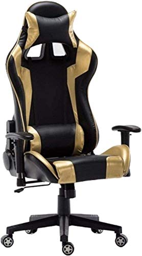 HJW Ergonomic Gaming Chair High Back Computer Chair Home Office Chair Lift Reclining Sports Chair Adjustable Chair Armchair,Yellow,As Shown