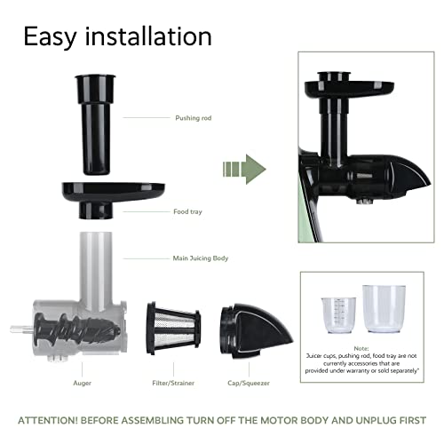 Jocuu Accessory No. 6, Spiral Auger Replacement Part for Slow Masticating Juicer ZM1503, Cold Press Drill, Easy to Assemble, Disassemble & Clean,