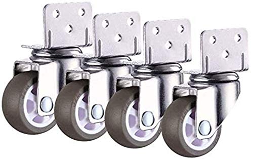 GTYT 4X Caster Wheels Rubber Swivel Castor Wheels Trolley Furniture Caster,With Brake And Splint Shape L,for,Chair,Side Table