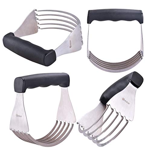 ORBLUE Stainless Steel Pastry Cutter - Sturdy 5 Blades Dough Blender for Baking, Pastry, Pizza Dough and Kitchen Mixer Blender