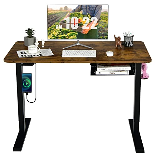 MJWDP 48" Electric Standing Desk Height Adjustable W/Control Panel & USB Portl Home Office (Color : B)