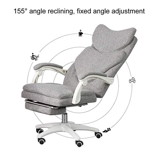 n/a High-Back Executive Swivel Office Desk Chair with Ribbed Upholstery - White, Lumbar Support, Modern Style, Certified