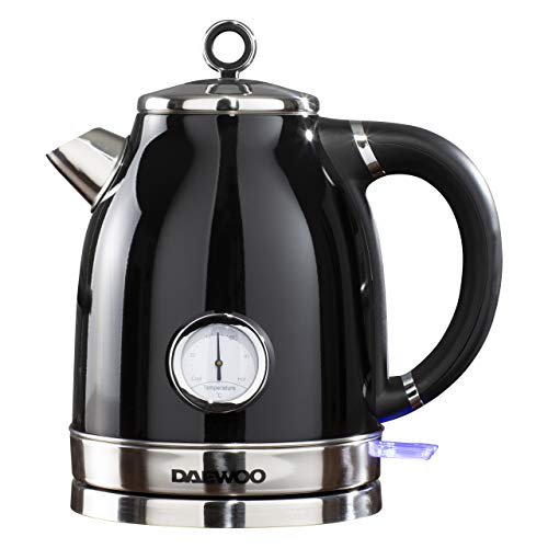 Daewoo SDA1775 Kingsbury Stainless Steel Kettle | Ideal for Any Home Kitchen | 1.7L Capacity | Automatic & Manual Shut Off | Indicator Light | Bo