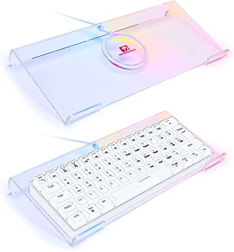 Premium Acrylic Computer Keyboard Stand,366 Kinds RGB LED Backlit Keyboard Tray,Gaming Keyboard USB Interface Titled Keyboard Stand,Clear Acrylic