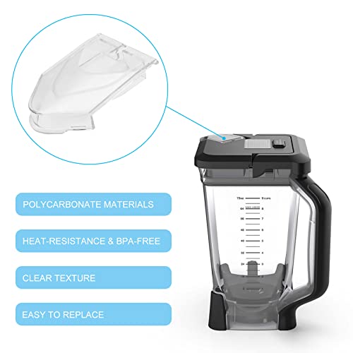 CUTIECLUB 2 Pack Pitcher Spout Cover for Ninja 72oz Blender Lid, Flap Lid Jar Top Replacement Parts Accessories for Ninja NJ600-NJ602 BL500-BL781