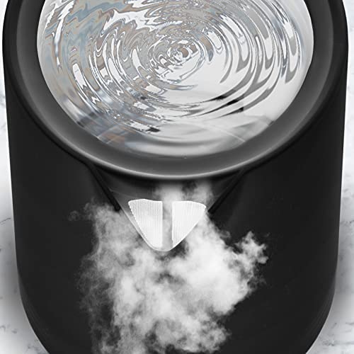 Duronic Electric Kettle EK17 /BK | BLACK 1.7L Fast Boil Kettle | 3000W Power | Contemporary Design | Cordless | 360° Base | Auto Shut-Off/Boil-Dr