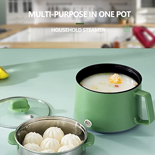 FARONG Electric Hot Pot, Mini Electric Cooker 1.7L Noodles Pot Multi-Functional Electric Cooker for Soup Porridge Dumplings Eggs Pasta Steam with