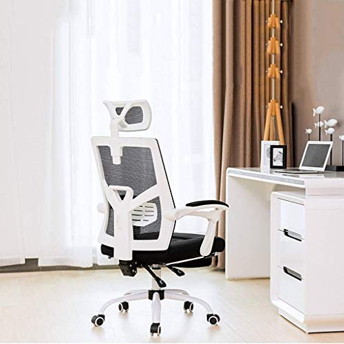 n/a Ergonomic Adjustable Office Chair with Adjustable Lumbar Support-High Back with Thickening Sponge Seat Cushion-Adjustable Head-Arm Rests,With