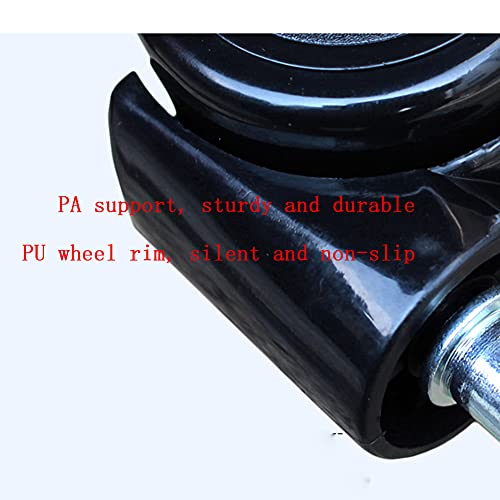 SKOAJAS Plate Casters 5 Furniture Castor Wheels Thread M10 for Office Chair 2 inches Heavy Duty 200kg Silent PU with Brake Swivel casters for Tab