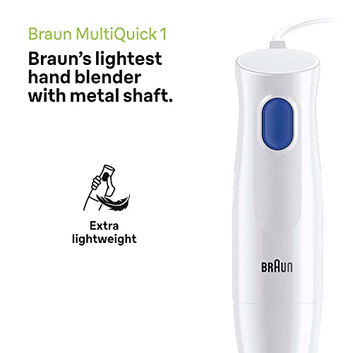 Braun MultiQuick 1 Hand Mixer MQ10.001M, Lightweight Mixer with EasyTwist Technology, One Speed, 600ml Beaker Included, 450W, White