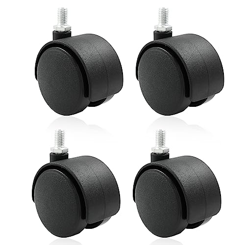Moicstiy 4 Pack 2 Inch Caster Wheel Replacement Office Chair Caster Wheel Universal Standard Size Furniture Wheel Without Locking Braking Threade