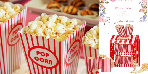 Temas Popcorn Party Stand | Easy To Assemble | Movie Night | Birthday Party | 12x Popcorn Bags