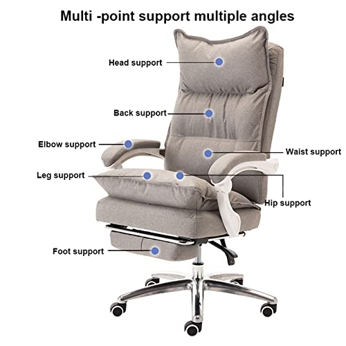 JHKZUDG High Back Office Chair with Armrest And Footrest, Gaming Recliner Chair, Executive Office Fabric Chair, Ergonomic PC Chairs,Adjustable An