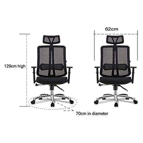 ZCMEB Mesh Office Chair Ergonomic Office Chair Computer Desk Chair, Mesh Seat and Back, Wide Headrest, Adjustable Lumbar Support