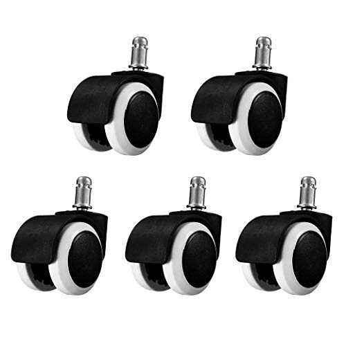 QH-Shop Chair Replacement Wheels Mute Office Chair Wheels for Office Chairs Protecting Hard Wood Floor for Office School Home 2 Inch 5 Pieces