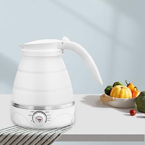 Foldable Electric Kettle, 600ML Travel Foldable Electric Kettle, Travel Foldable Electric Kettle with 2 Foldable Cup Set, Silicone Folding Electr