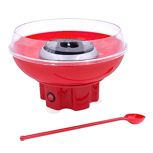 Global Gizmos 55889 Compact Candy Floss Machine / 400W / Carnival Style Candy Floss Maker / Spinning Tool Included / Red Colour / 26cm x 19cm