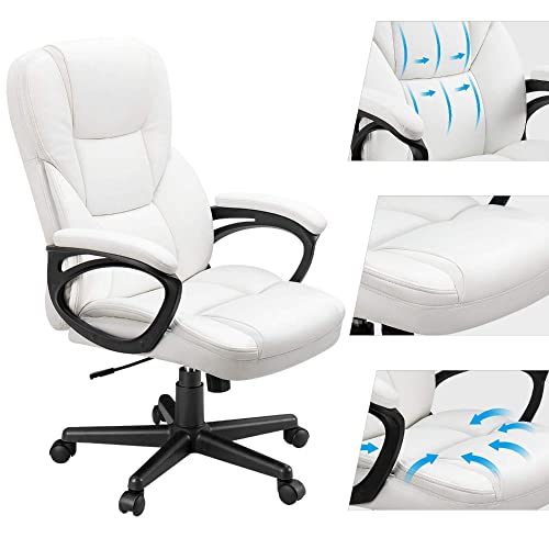 LXXSH Faux Leather High-Back Executive Office Chair with Lumbar Support, Gaming Chair Meeting Chair Computer Chair