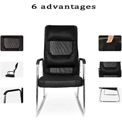 TJLSS Conference Chair Office Chair Parlor Training Chair Arched Staff Chair Computer Mesh Chair Executive Side Reception Chair with Sled Base