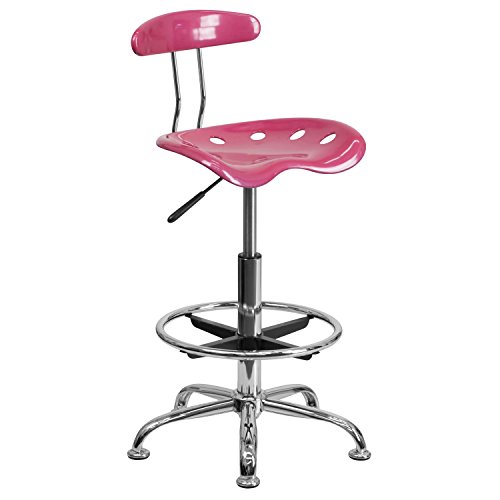 Flash Furniture Drafting Stool, Metal, White, 50.8 x 43.82 x 104.14 cm