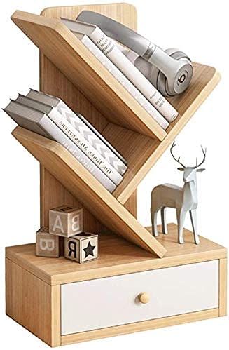 WXJLYZRCXK Shees Tree Desktop Bookshelf Home Desktop Storage Organizer Creative Small Bookshelf with Drawer Office Mini Bookshelf