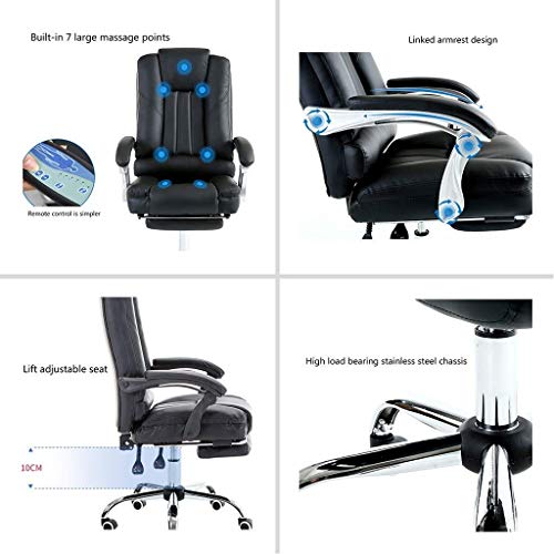 MU Gaming Chair,Boss Office Chair Comfortable Long-Seat Home Swivel Chair Backrest Student Chair 145 ° Back Reclining Load 250Kg,Black,65 * 65 *