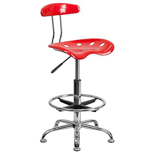 Flash Furniture Drafting Stool, Metal, White, 50.8 x 43.82 x 104.14 cm