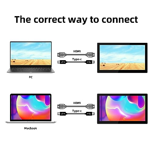 Thinlerain Portable Touchscreen Monitor, 10.1 Inch Portable Laptop Monitor HDMI 1920x1200 IPS 16:10 Screen Computer Display for PC PS3 PS4 Xbox R