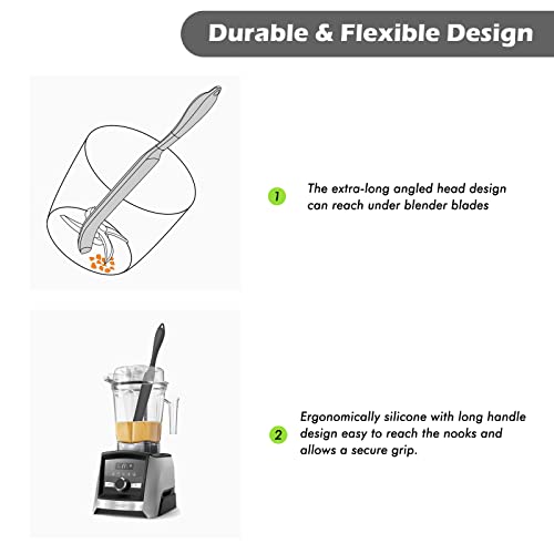 Silicone Blender Spatula, Slim Blade Scraper Accessory Designed for Vitamix Blender Blades