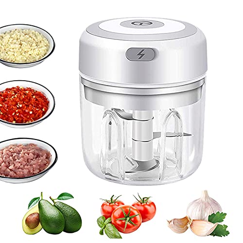 Electric Mini Garlic Chopper,Portable Mini Mincer Electric Food Processor, 250ml Mini Baby Food Maker Presses for Chili Onion Meat Spices Chopper