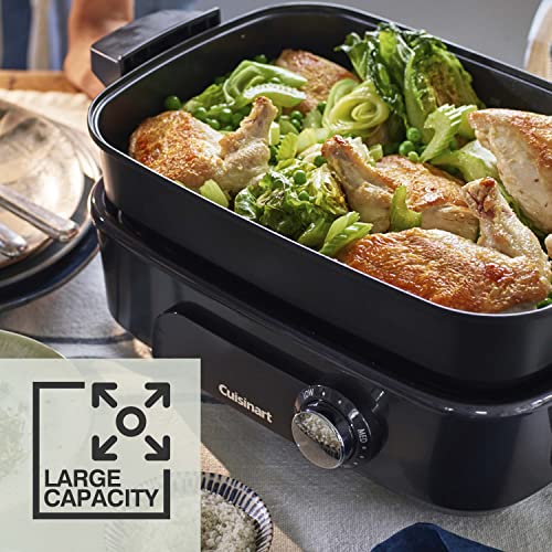Cuisinart Cook In 5 in 1 Multi Cooker Grill, Sear, Steam, Simmer and Cook Non-Stick Midnight Grey GRMC3U