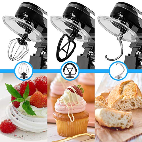 Duronic Electric Stand Mixer SM104, Kitchen Mixers, 6 Speed + Pulse Function, 1000W, 4 Litre Mixing Bowl with Splash Guard, Includes Beater, Whis