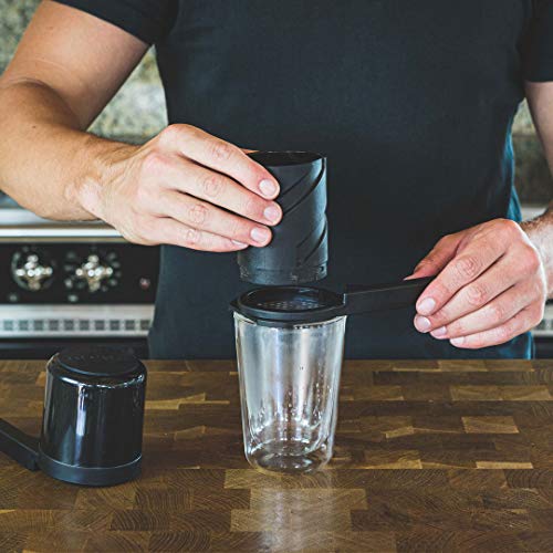 BARISTA & CO Black Strong Brew Coffee Maker and Twist Press Filters (Disc Filter - 300 Pack)