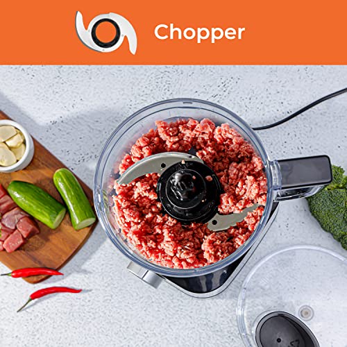Geepas 800W 10 in 1 Food Processor Blender | Multifunctional Electric Blender Chopper Shredder Slicer French Fry Cutter Citrus Juicer Whisk Emuls