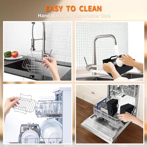 Air Fryer Accessories 10 Pcs for Ninja Dual AF400UK Tower T17088 AF300UK Dual Silicone Air Fryer Liners Gloves Air Fryer Rack Food Tong Paper Lin