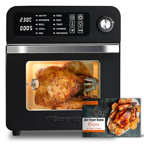 HYSapientia® 15L Large Air Fryers Oven With Rotisserie For Family Digital Knob 1700W 10 in 1 Airfryer Toaster Air Convection Mini Oven electric a