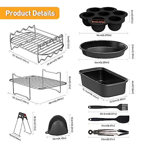 EAIMi Dual Air Fryer Accessories, 10 Pcs Ninja Dual Air Fryer Accessories Compatiable with Ninja Foodi Dual Air Fryer Af400UK AF451UK & AF500UK o