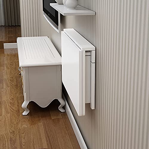 LEOSXA Wall Table Folding for Kitchen, Breakfast Bar Table, Compact Small Space Corner Computer Desk Workstation Dining Table Wall Mounted Drop L