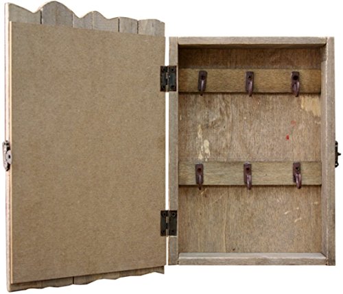 Home-ever Wood Wall Mounted Key Box 'Shabby Chic' Key Cabinet (Natural)
