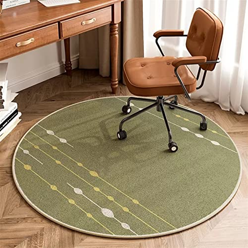 Liveinu Round Office Chair Mat for Hardwood & Tile Floor, Computer Chair Mat, Desk Chair Mat, Anti-Slip Floor Protector for Home Office, green, d