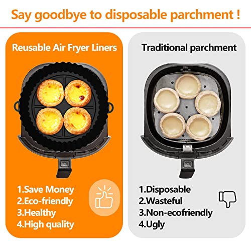 Air Fryer Silicone Pot, 7.5inch Reusable Air Fryer Liners, Air Fryer Accessories, Air Fryer Silicone Liner, Airfryer Liners Air Fryer Basket Fits