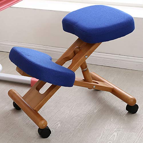 WALNUT Ergonomic Kneeling Chair With Caster Stool Wood Office Posture Support Furniture Ergonomic Wooden Chair Balancing Body Back Pain (Color :